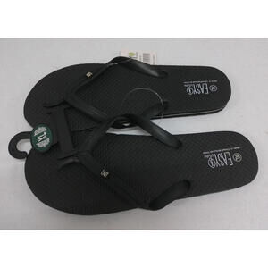Easy USA Black Flip Flops Sandals Size M (S8069-M) Made in China